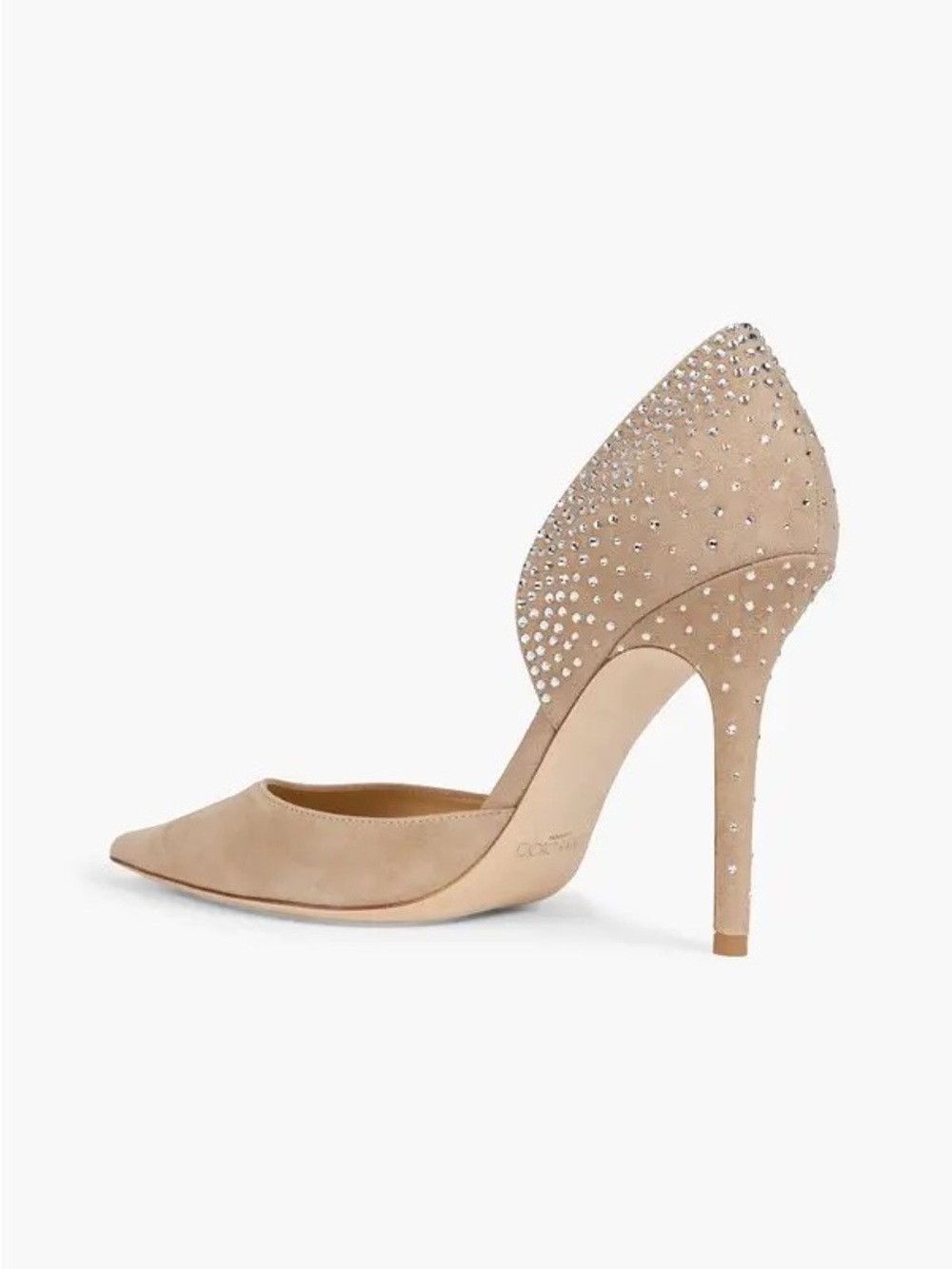 EUC Jimmy Choo Amya Nude Crystal-Embellished Pointed Toe Stiletto
